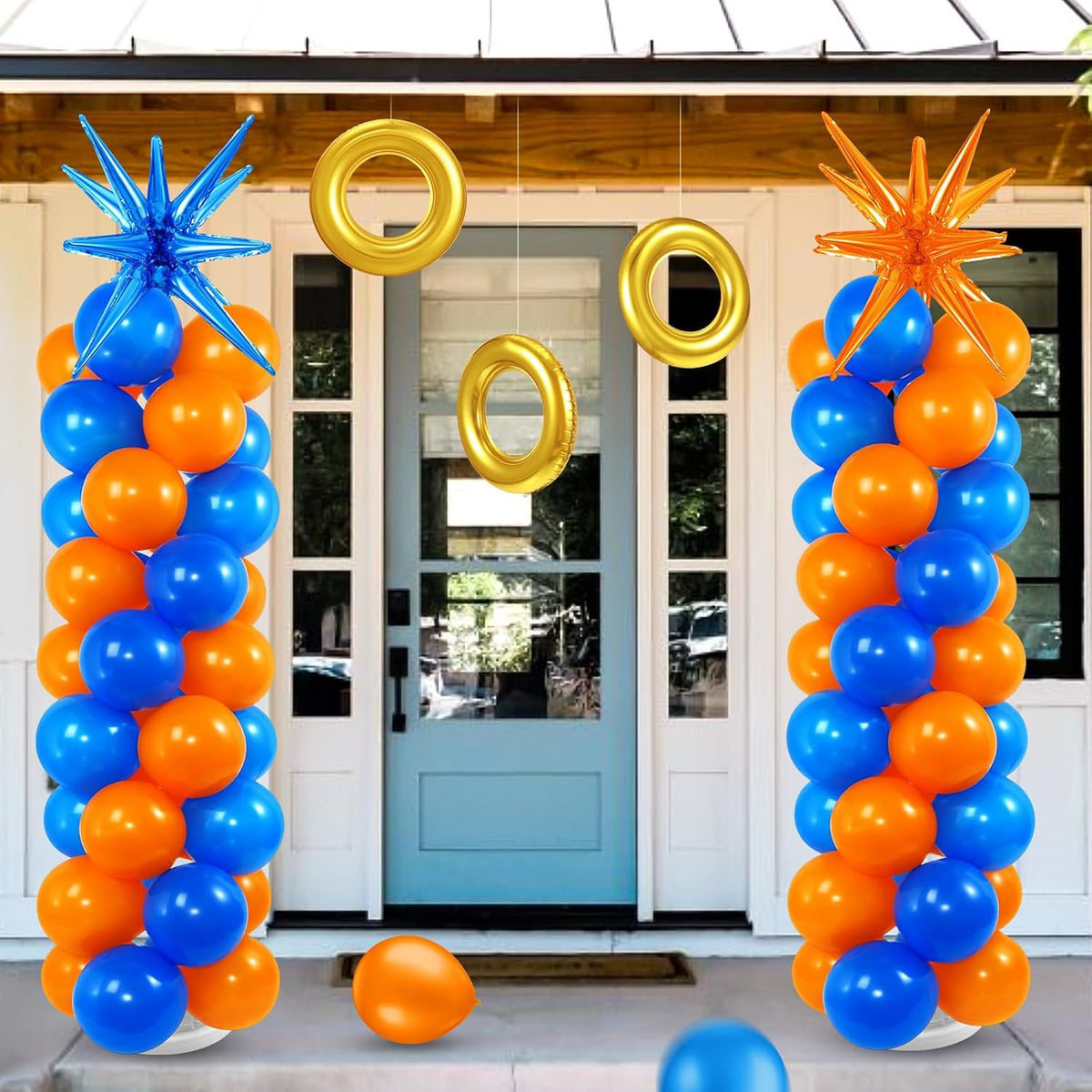 sosation 2 set blue orange party decor cartoon, package contents