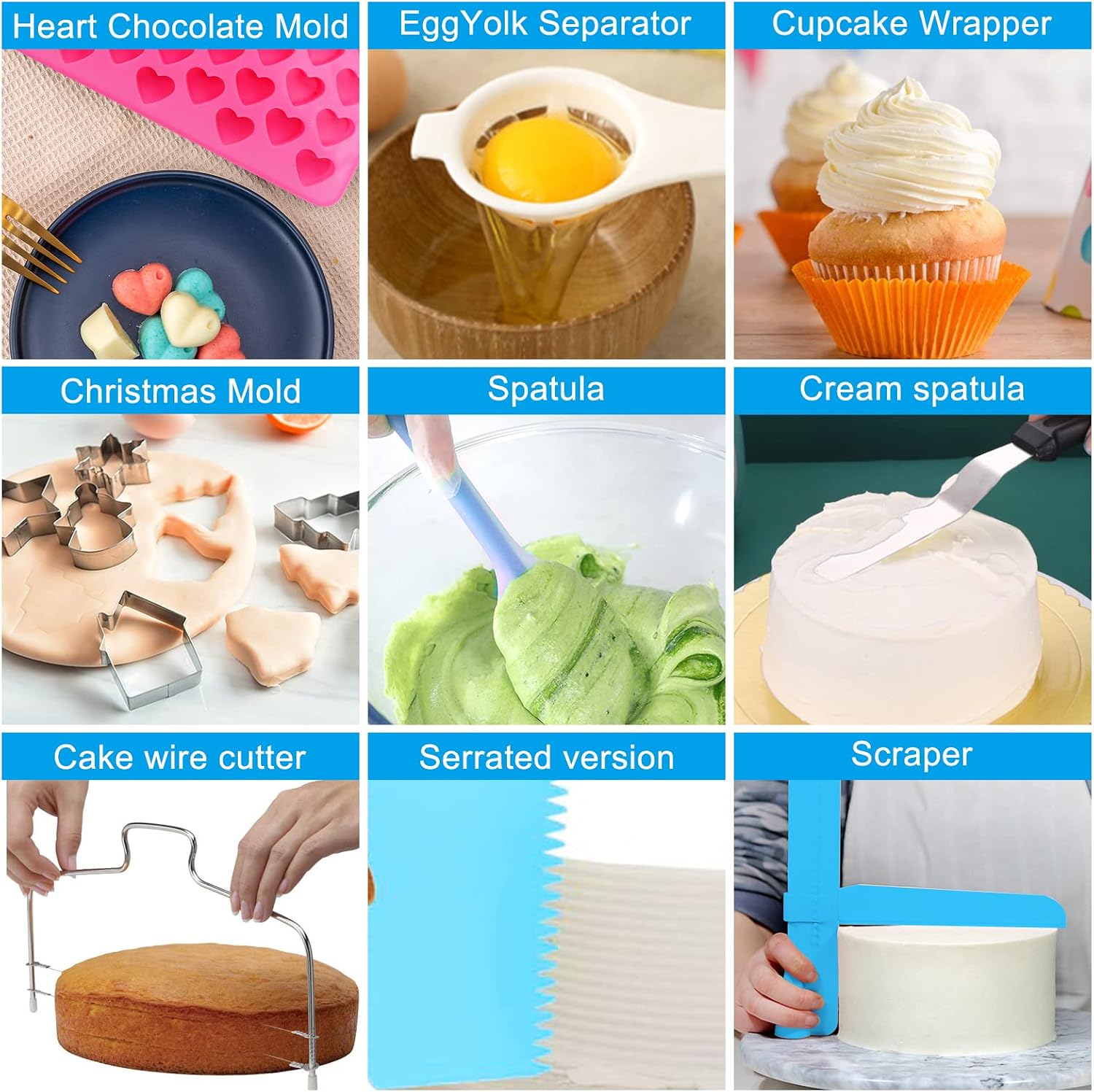 Cake Decorating Kit, 748 Pcs Cake Decorating Supplies with 3 Springform Pans Cake Carrier Turntable Cupcake Liners Cake Topper Piping Bags Tips for Beginner Professional Easter mom Gifts