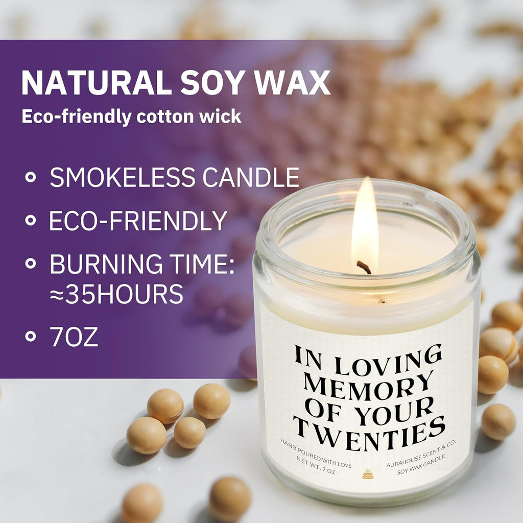 Aurahouse 30th Birthday Gifts for Women Men, in Loving Memory of Twenties Birthday Candle, Handmade, 1996 30th Birthday Decorations for Her Him, 30 Year Old Bday Gifts for Friend Sister Wife Husband