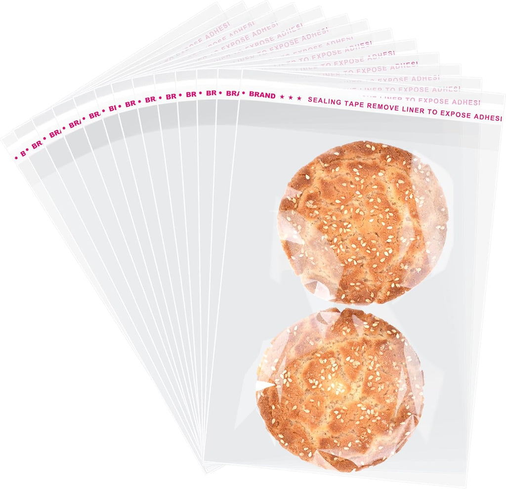 ZGORENDZ 300 Pcs Clear Cellophane Bags 5x7 Inches, Self Sealing Resealable Cookie Bags for Candy, Gifts, Favors, Bakery Supplies, Chocolate Chip Cookies, Brownies