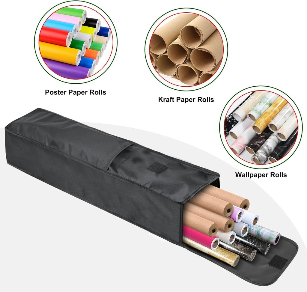 Christmas Wrapping Paper Storage Containers,30 Inch Gift Wrapping Organizer Storage,Fits 9 Standard Rolls of Wrapping Paper,600D Breathable Fabric, Square