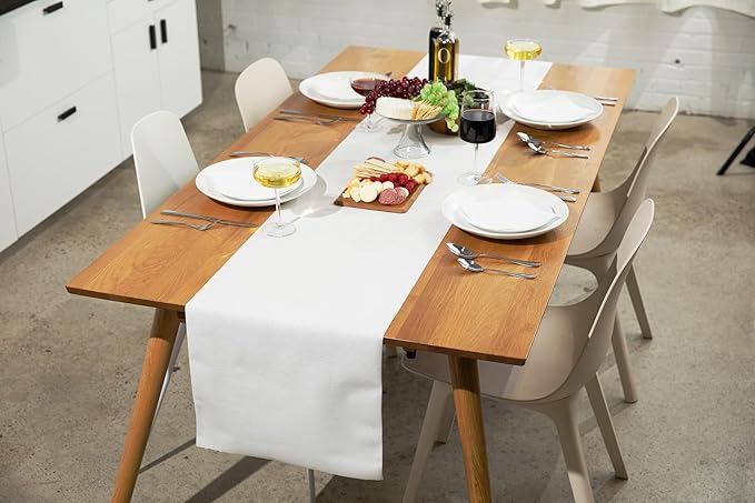 American Homestead Paper Table Runner Roll - 78 ft. Disposable Linen-Like Table Cover Roll - 20 Perforated Table Runners (16" x 48") for Parties, Weddings, and Events - Ivory