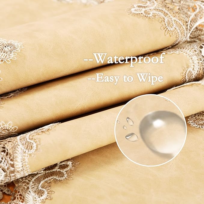 Vintage Lace Dining Table Runner, Small Macrame Coffee Table Runners 48 inches Long for Kitchen Home Christmas Party Decorations (16x48 inch, Beige)