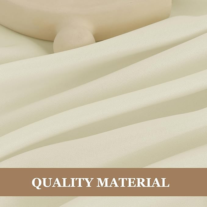 Fitable 6 Pack Square Tablecloths - 70 x 70 Inches - Stain Resistant and Reusable Table Clothes, Ivory Polyester Fabric Table Covers for Dining, Card Tables, Coffee Tables