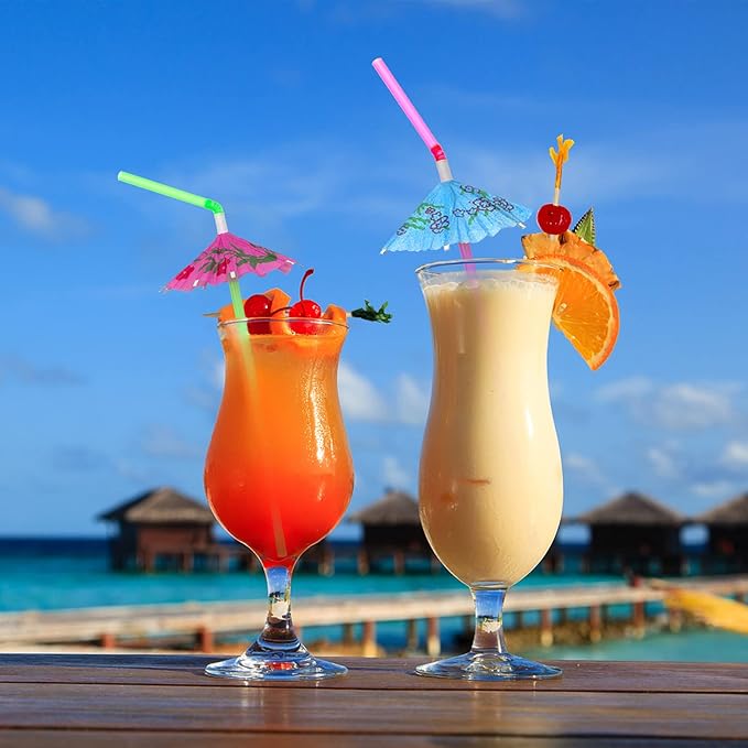BLUE TOP 100pcs Umbrella Drink Straws 9.45 Inch Assorted Colors, Fancy Mini Paper Umbrella Drink for Cocktail,Milkshake,Juice,Great for Valentine's Day Beach Party,Hawaiian Party,Luau Party,Bar
