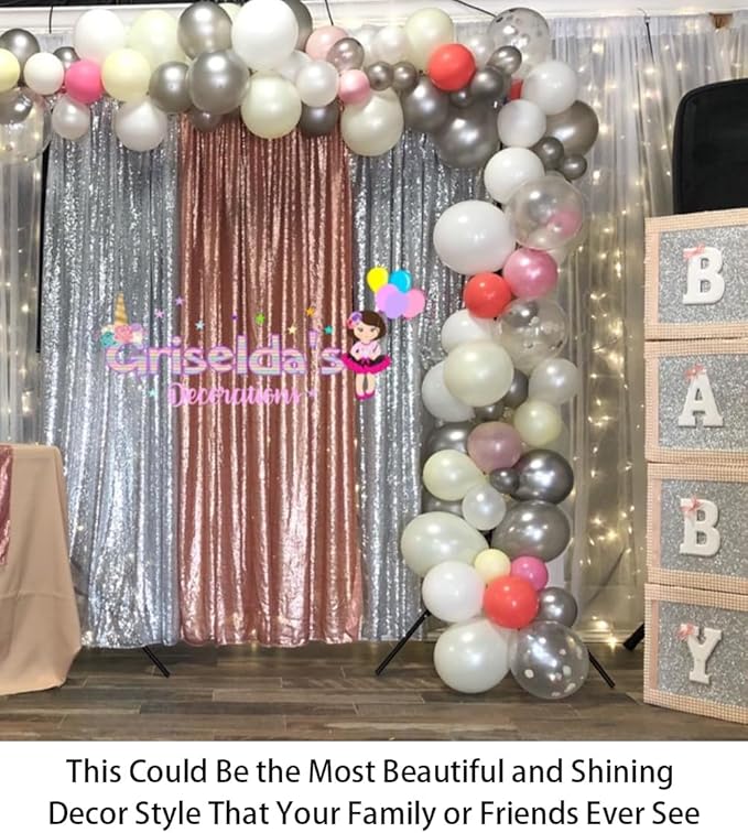 ShiDianYi Blush Curtain Backdrop 4FTx6FT Sequin Photo Backdrops Sparkle Curtains for Backdrop Event&Parties Background Shimmer Fabric Drapery