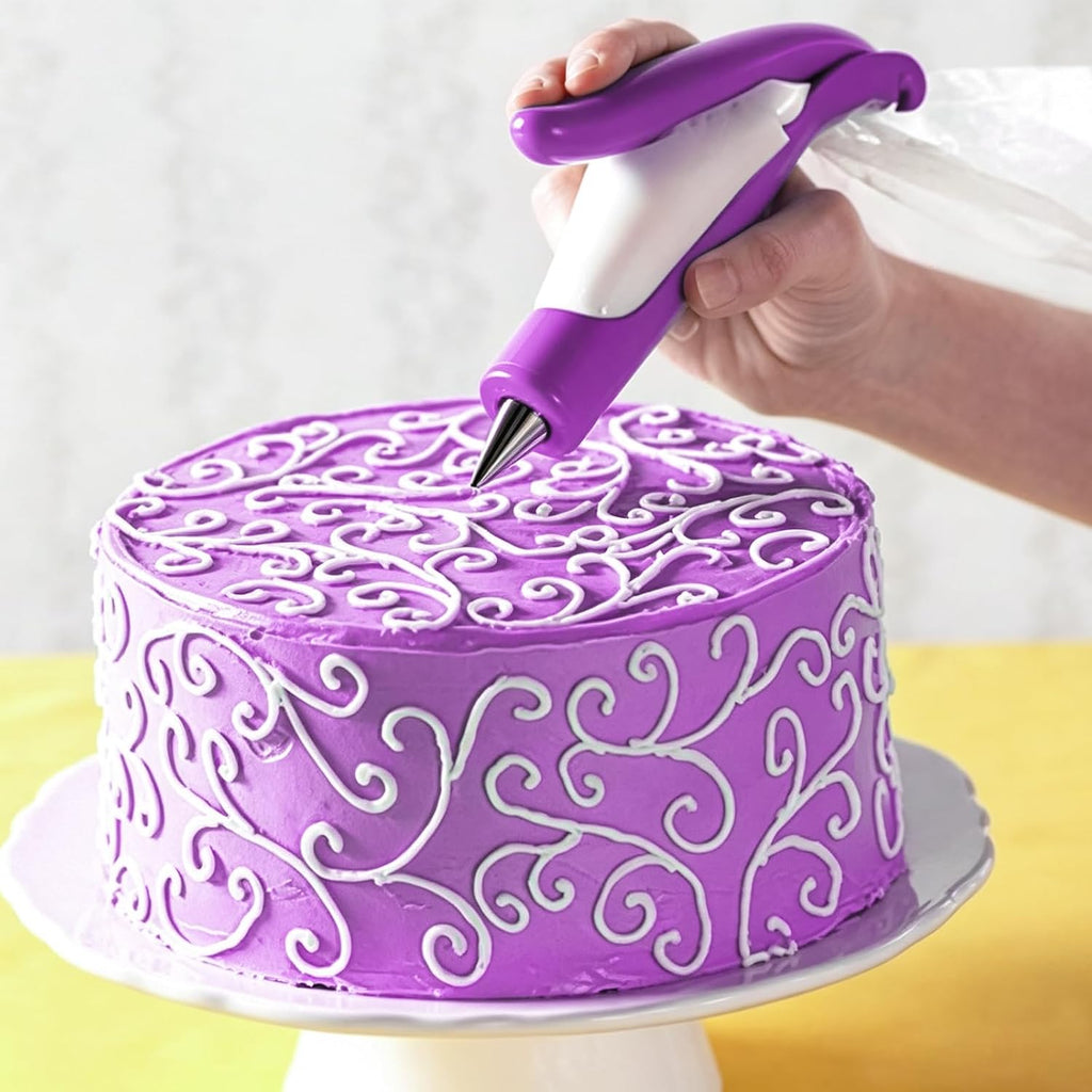 Cake Decorating Pen Tool Kit Pastry Bag DIY Cake Deco Tools Kit Pastry Icing Pen Piping Kit Bags(Purple)