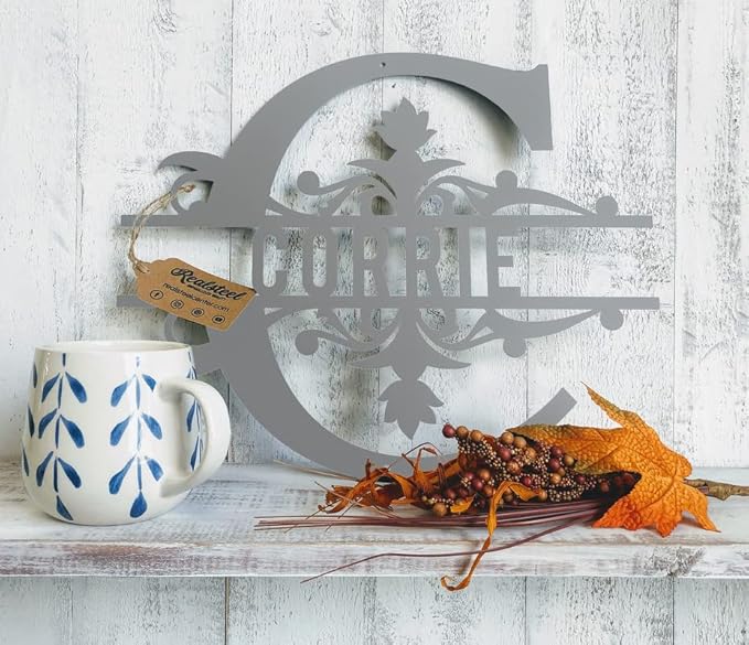 RealSteel Split Letter Name Monogram, Personalized Metal Sign, Custom Letter Alphabet Split Wall Decor Steel Monogram, Perfect for Birthdays, Weddings, Anniversary, Housewarming Gifts