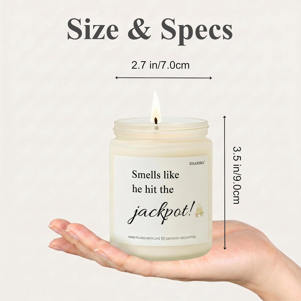 Engagement Candle – Funny Bridal Shower Gifts for Bride to Be | 7oz Lavender Eucalyptus Candle 100% Natural Soy Wax, 40 Hour Burn Time, Engagement Gifts for Women Bride