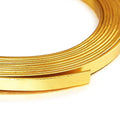 Fashewelry 32.8Ft 5mm Aluminum Flat Wire Gold Bendable Metal Craft Wire Strip for Bezel Sculpting Armature Jewelry Making Gem Metal Wrap
