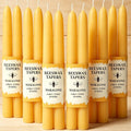 12 Pack Beeswax Taper Candles,8in Pure Beeswax Candles Non Toxic,8 Hours Long Clean Burning 100% Natural Candle Sticks,Smokeless and Unscented Bees Wax Candle for Home,Prayer,Tall Tapered