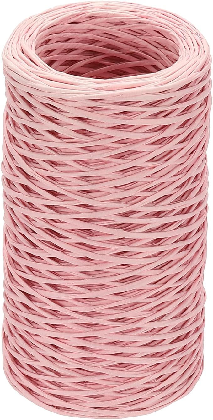 uxcell 55 Yards Floral Bind Wire Wrap Twine, 1mm Floral Wire Vine Bind Wire Rustic Craft Wire for DIY Projects Flower Bouquet Making Wreath Gift Wrapping Wedding Decoration, Pink