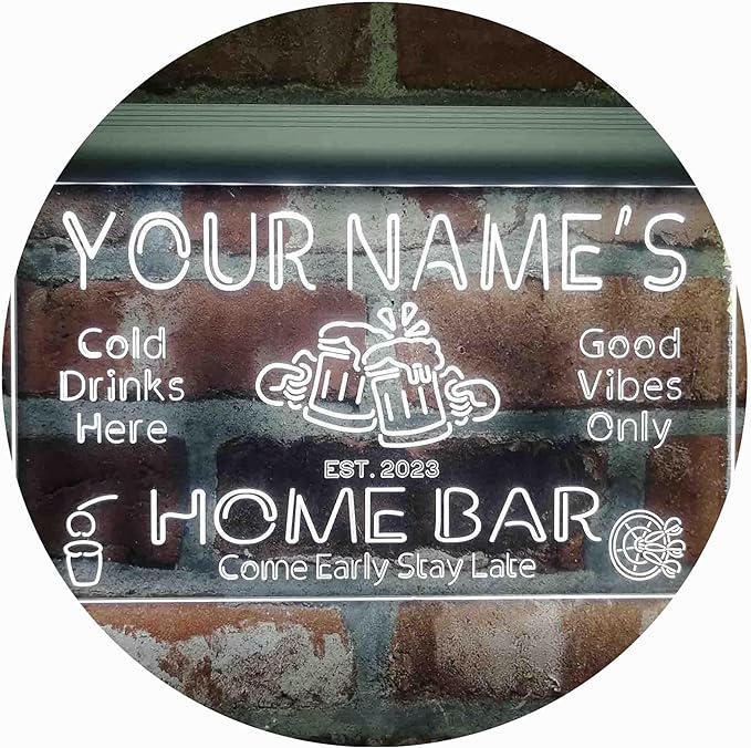 ADVPRO Personalized Your Name Custom Home Bar Beer Established Year Single Color LED Neon Sign 24 x 16 Inches st4s64-p11-tm-w