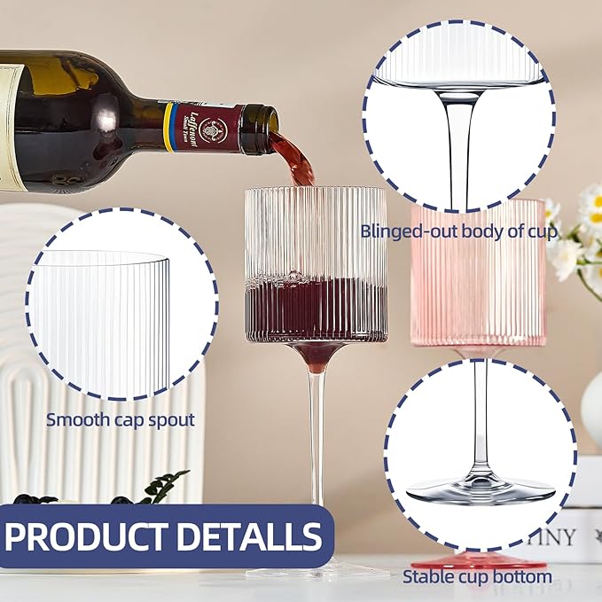 Plastic Goblets Wine Glasses - 12Oz Acrylic Wine Glasses Origami Unbreakable Clear Plastic Cocktail Glasses Recyclable Shatterproof Reusable Wine Cups for Parties & Weddings (Transparent)