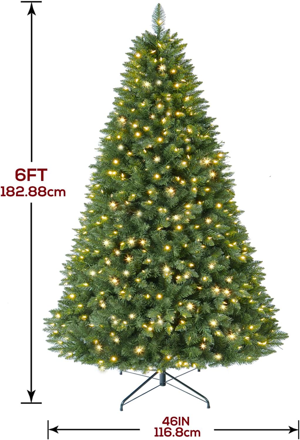 6 ft pre-lit christmas tree spruce with remote on a desk or shelf