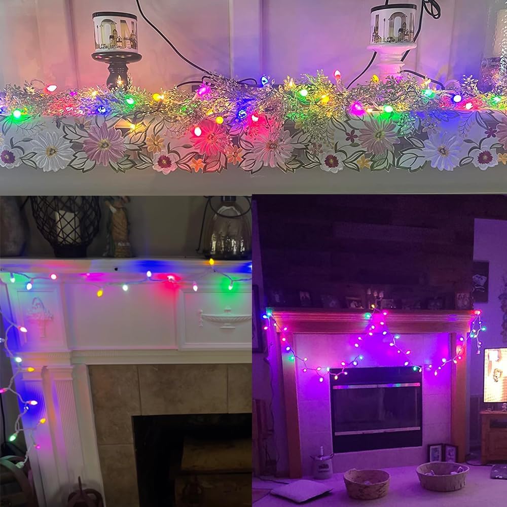 Easter String Lights, Multi Color Pastel Christmas Lights with White Wire, 2 PACK 13.5 FT 50 LED Waterproof Plug-in String Lights for Indoor Outdoor Bedroom Patio Wreath Carnival Easter Decorations