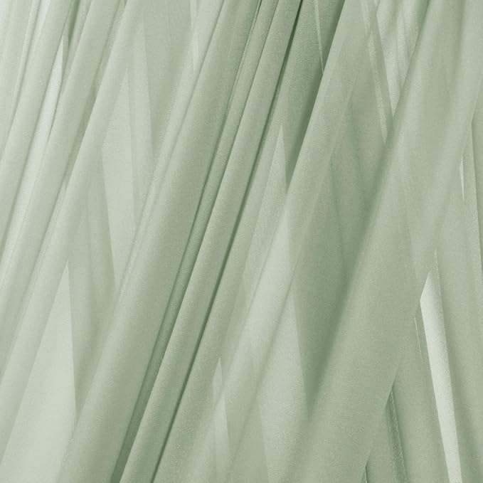 MLMC Sage Green Wedding Arch Draping Fabric 1 Panel 29" x 20 FT Extra Long Gauze Drapes Sheer Backdrop Curtains 6.6 Yards Outdoor Drapery Panels for Wedding Ceremony Party Ceiling Decoration
