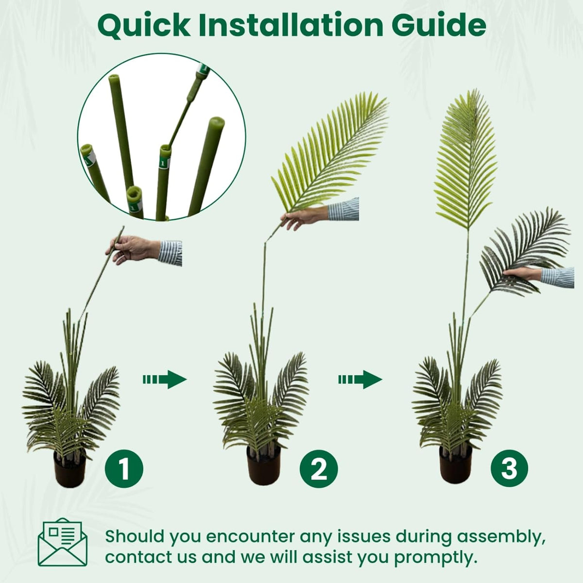 florafairy 6ft tall artificial palm trees, tropical areca on a desk or shelf