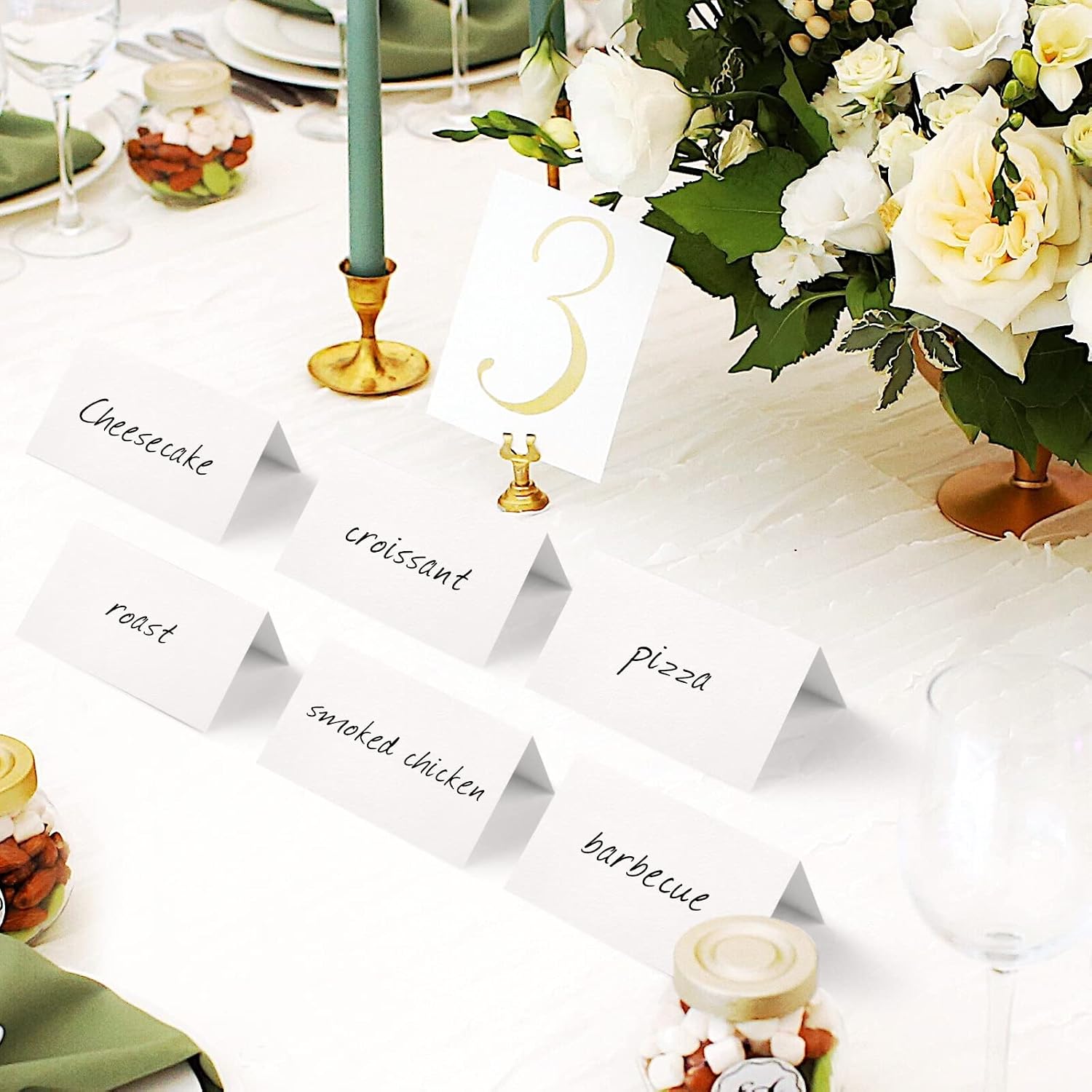120 Pcs Place Cards, 2x3.5in Blank Fillable Banquet Seat Card for Table Setting, Escort Card, Wedding Place Cards for Wedding, Table, Dinner Parties