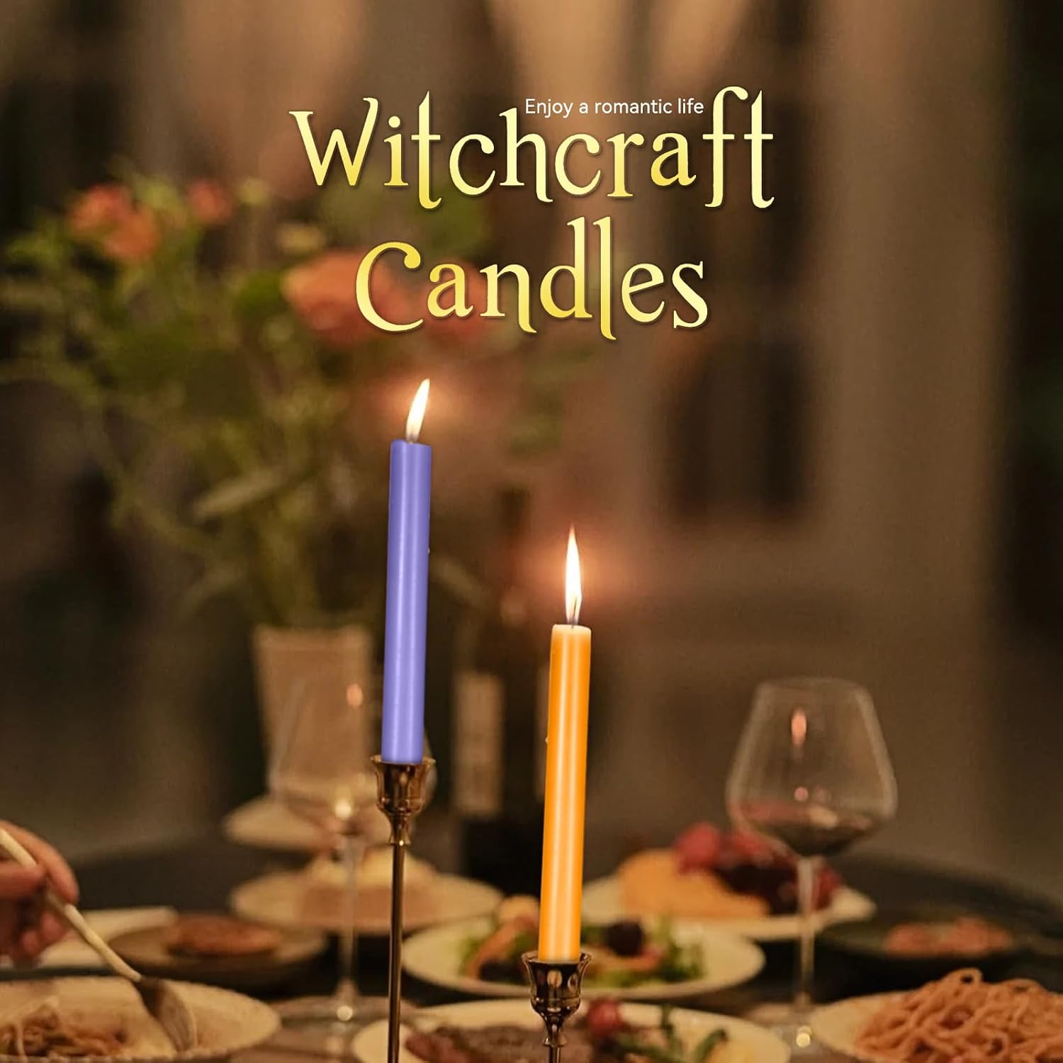24 pcs Colored Candle Chime,Spell Candles Unscented Colored Candles Mini Taper,16cm-6.5Inch Tall 0.4 Inch Diameter, Candle Holder Rituals, Prayer, Meditation (24, 16cm)