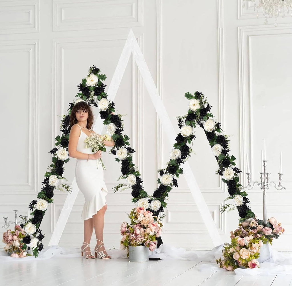artificial peony flower garland - 6ft silk peony, close-up detail