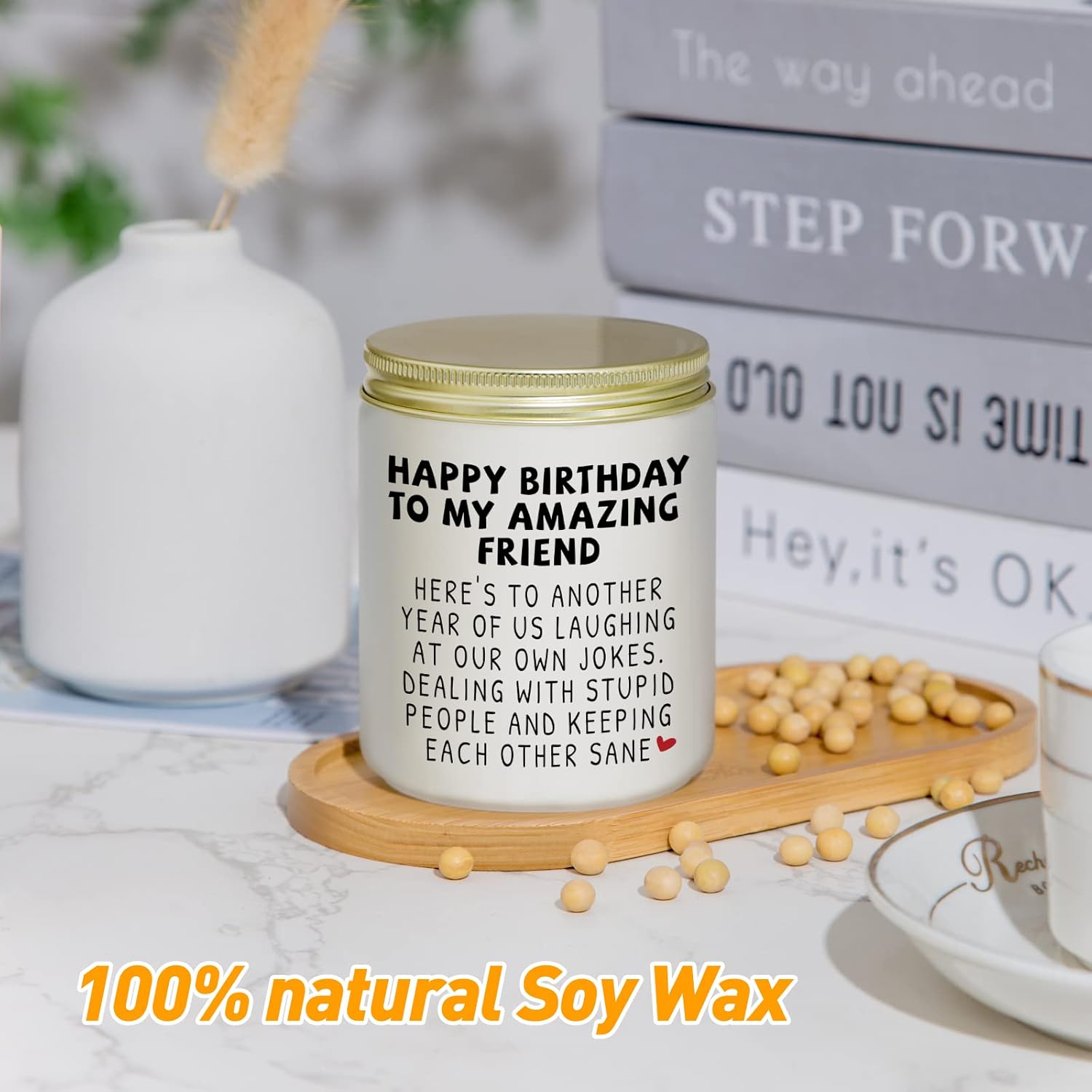 Jonico Happy Birthday Gifts for Women - Funny Best friend Friendship Birthday Gifts for Women Bestie BFF Coworker Classmate, Lavender Candle