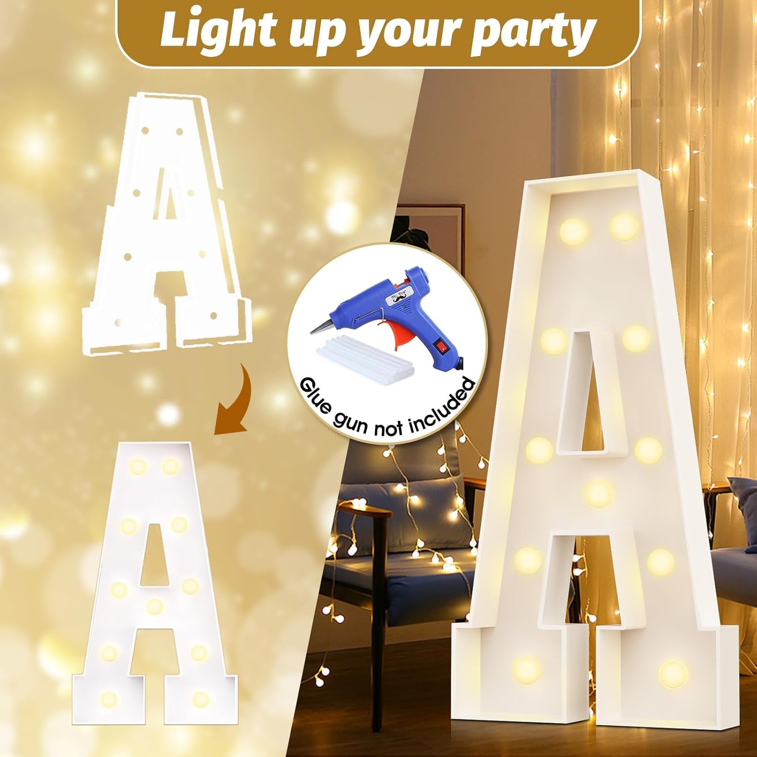 Ledido 4FT Marquee Light Up Numbers 16, Marquee Numbers 4 Feet Tall for Birthday, Anniversary,Graduation Party Decorations,Big 16th Birthday Number for Party Decor,Warm White Large Lighted Number 16