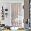 Hysenm Door String Curtains 39x79 Inch White Panel Soft Balls Romantic Glitter Fringe Room Divider Home Décor Wedding Girls Bedroom Window Living Room Backdrop Party Doorways Closet