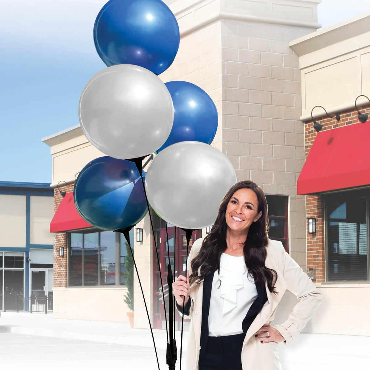 Reusable Outdoor Balloon Clusters - Helium Free, All-Weather, Durable, Plasti...