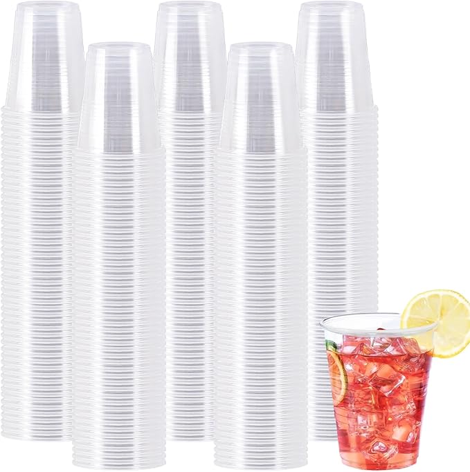 SIUQ 600 Pack 5 oz Clear Plastic Cups, Small Disposable Bathroom Mouthwash Cups, Hot/Cold Beverage Drinking Cup for Party, Picnic, Travel, Halloween, Christmas