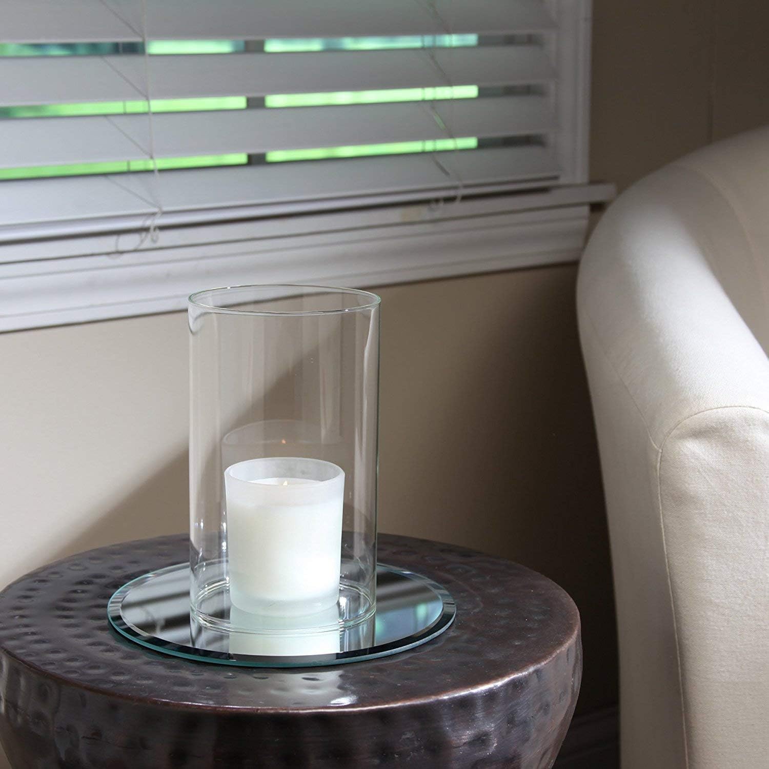 Large Size Hurricane Candle Holder - Glass Cylinder Open Both Ends, Open Ended Hurricane, Glass Lamp Shade Replacement (3.5" Wide x 8" Tall)
