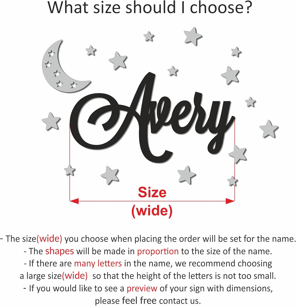 Custom Name Sign with Thematic Decorative Wall Shapes Nursery Name Sign, Personalized Baby Gifts Nursery Wall Decor Baby Name Sign Wooden Name Sign for wall Name Wall Decal