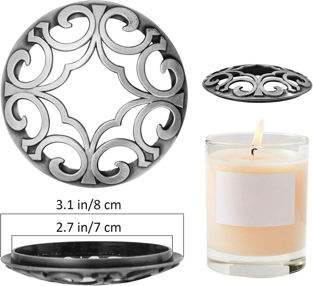 2 Pcs Candle Toppers to Burn Evenly, Metal Scented Candle Toppers Covers, Candles Accessories Gifts for Woman Christmas Supplies