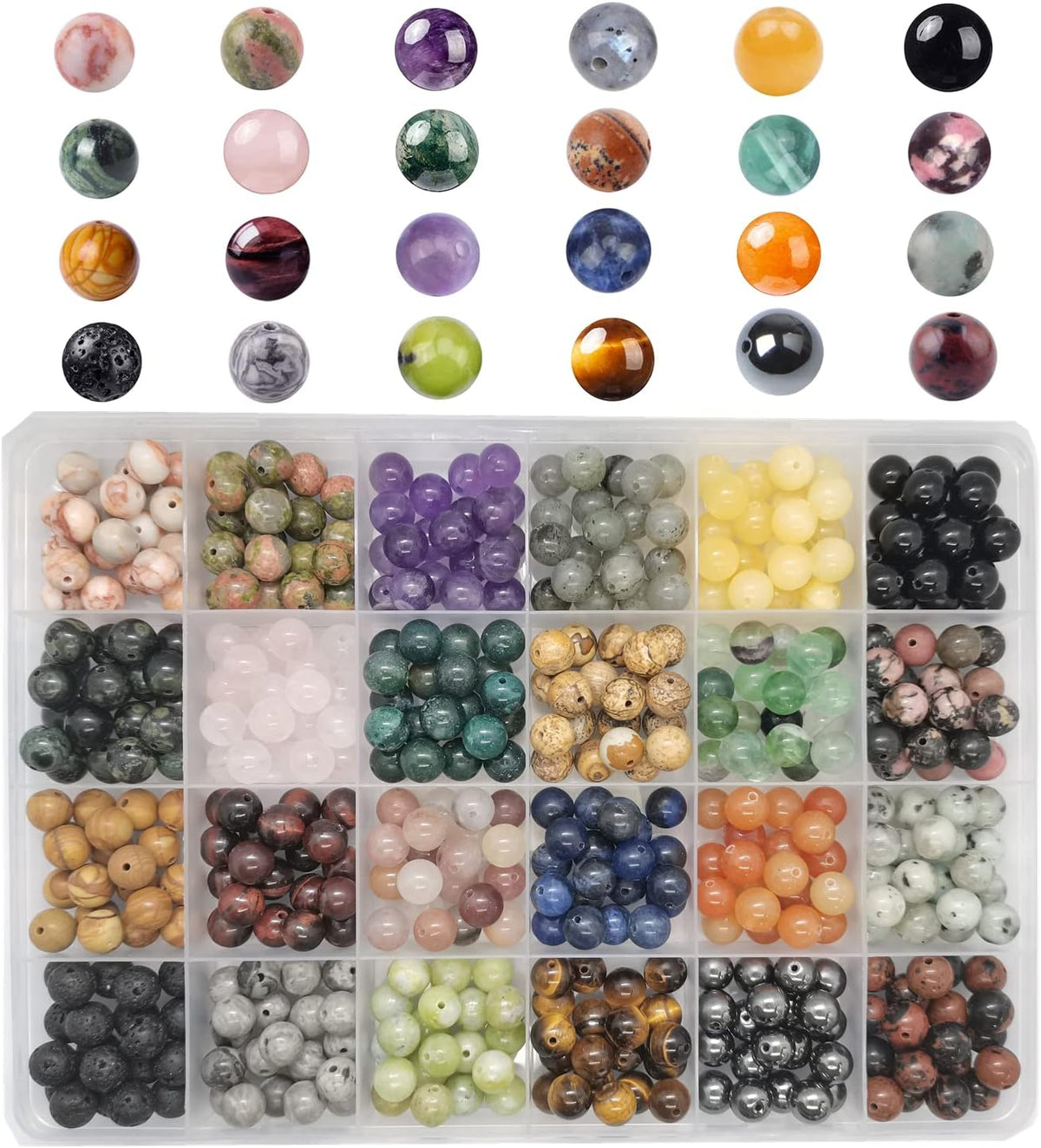 8mm crystal natural gemstone beads bracelet jewelry making, main product view