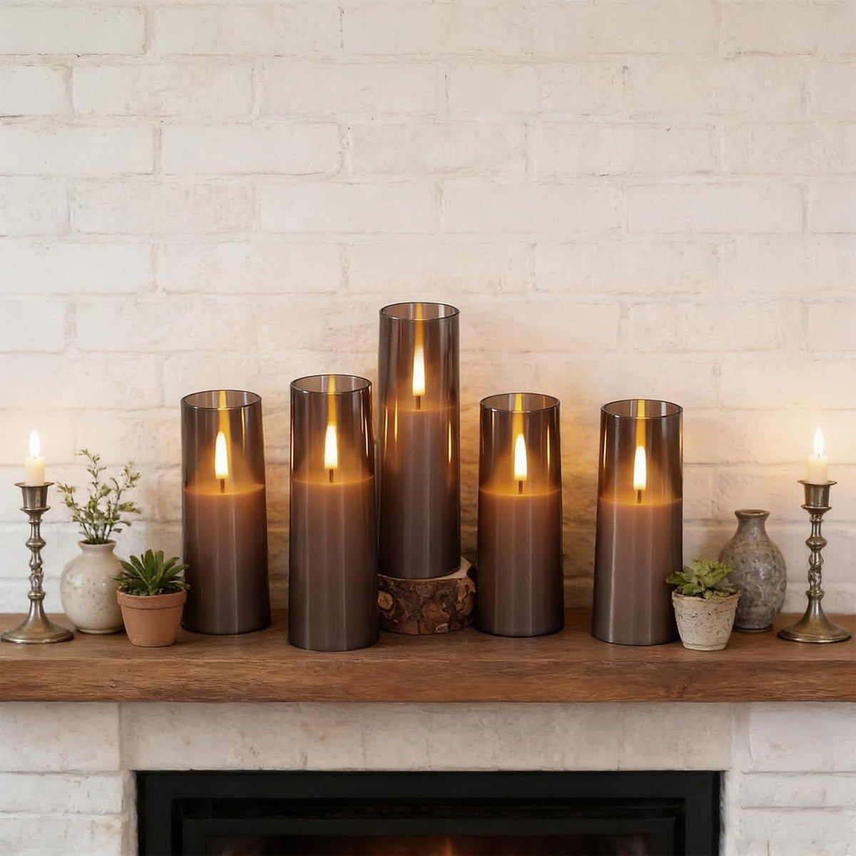 MUMCHASI 8 Packs Flameless Candles, Battery Operated with Remote, Arcylic Rib...