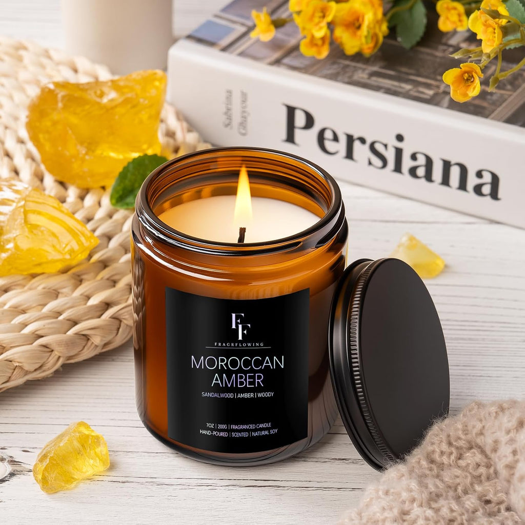 Scented Candles for Home Scented Aromatherapy Candles, 4 Pack 28 Oz Soy Wax Candle Gift Set Valentine's Day Gift for Women Men (Lavender/Vanilla//Sandalwood Rose/Moroccan Amber)