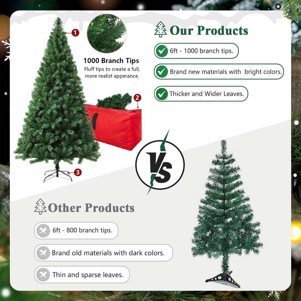 6ft artificial christmas tree, xmas tree with 1,000, close-up detail