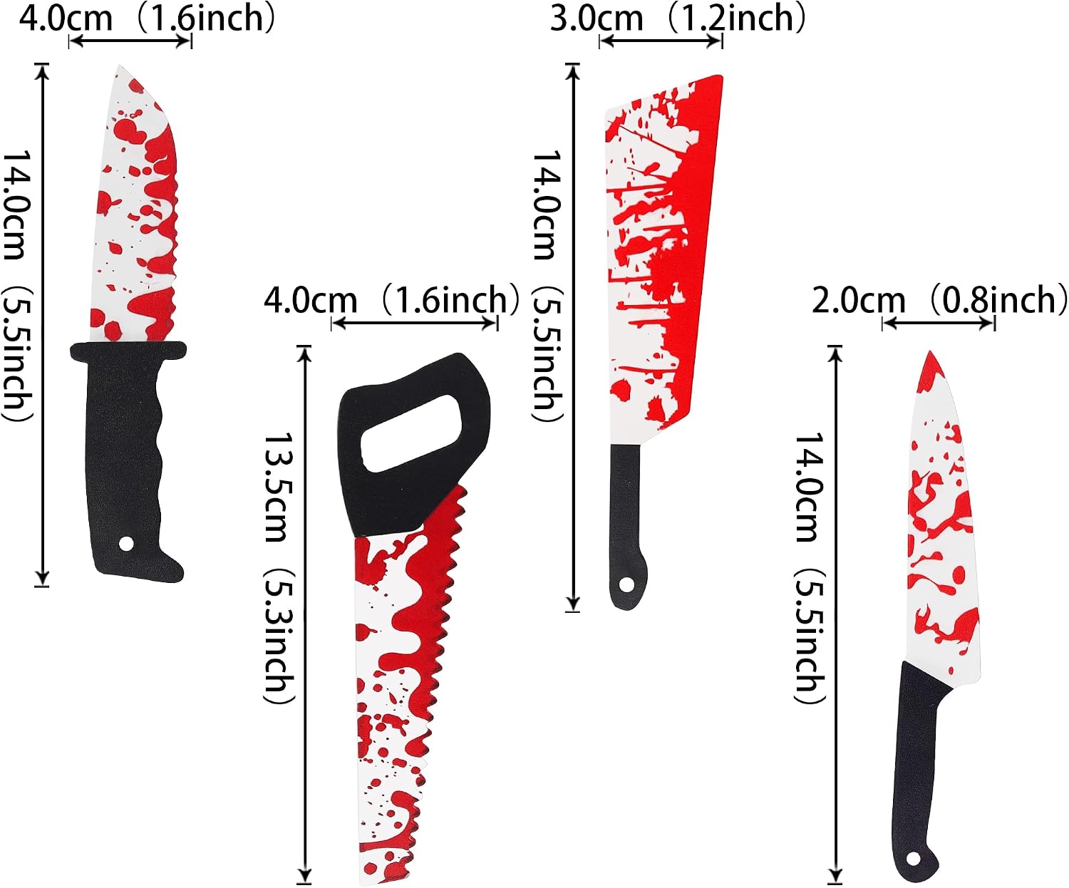 Rsstarxi 4 Pack Halloween Cake Topper Acrylic Blood Knife Cake Topper Have a Killer Horror Birthday Decorations for Halloween Party Decorations Supplies
