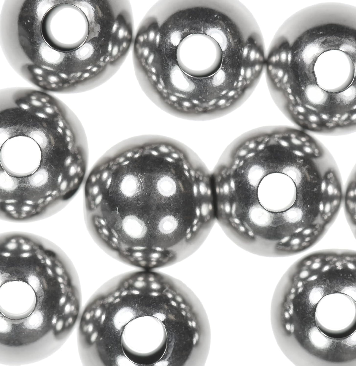 ugems 14k white gold 3mm hollow smooth beads shown in use