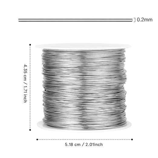 492FT Jewelry Wire 32 Gauge Tarnish-Resistant Copper Beading Wires Roll Bulk for DIY Crafts Jewelry Making, Silver Wire