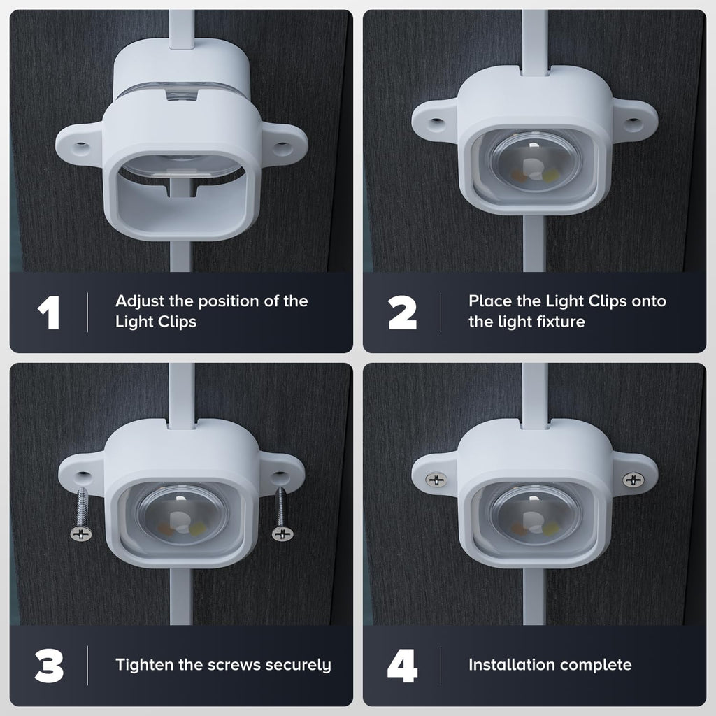 100Pcs Light Clips for Govee H706, Mounting Brackets Compatible with Govee Pro Permanent Outdoor Lights Extension, 200pcs Screws Secure Installation