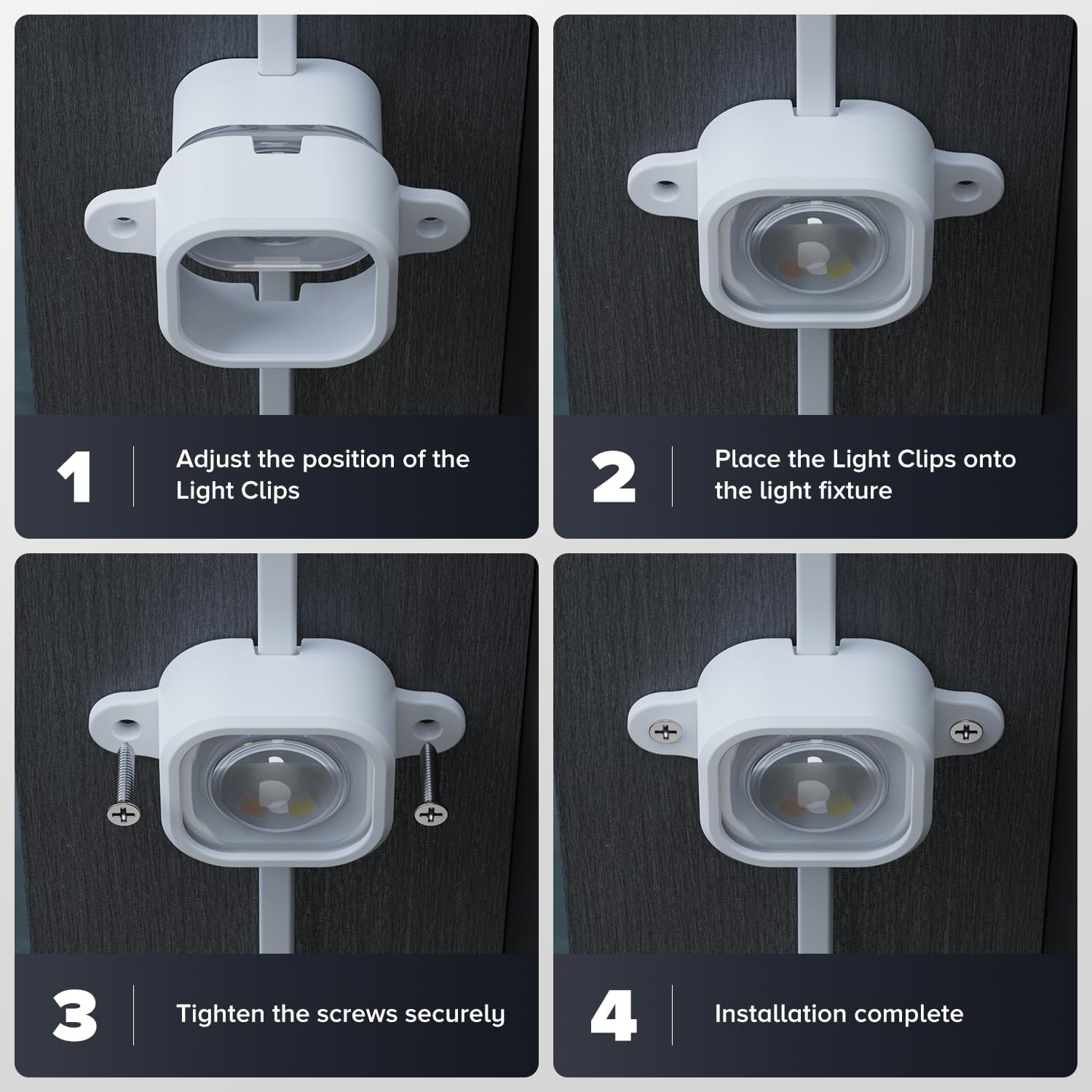 100Pcs Light Clips for Govee H706, Mounting Brackets Compatible with Govee Pro Permanent Outdoor Lights Extension, 200pcs Screws Secure Installation