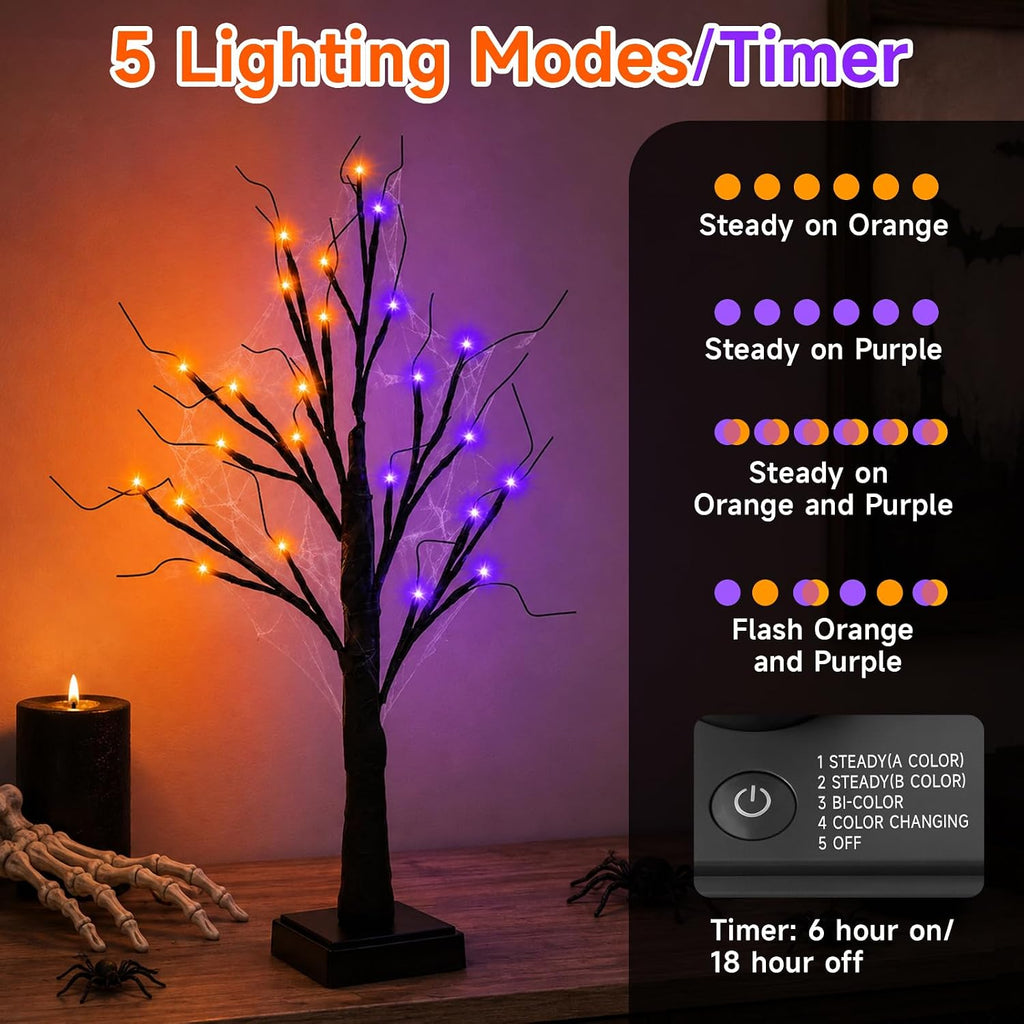 halloween decorations 2 pack 24 inch color-changing halloween shown in use
