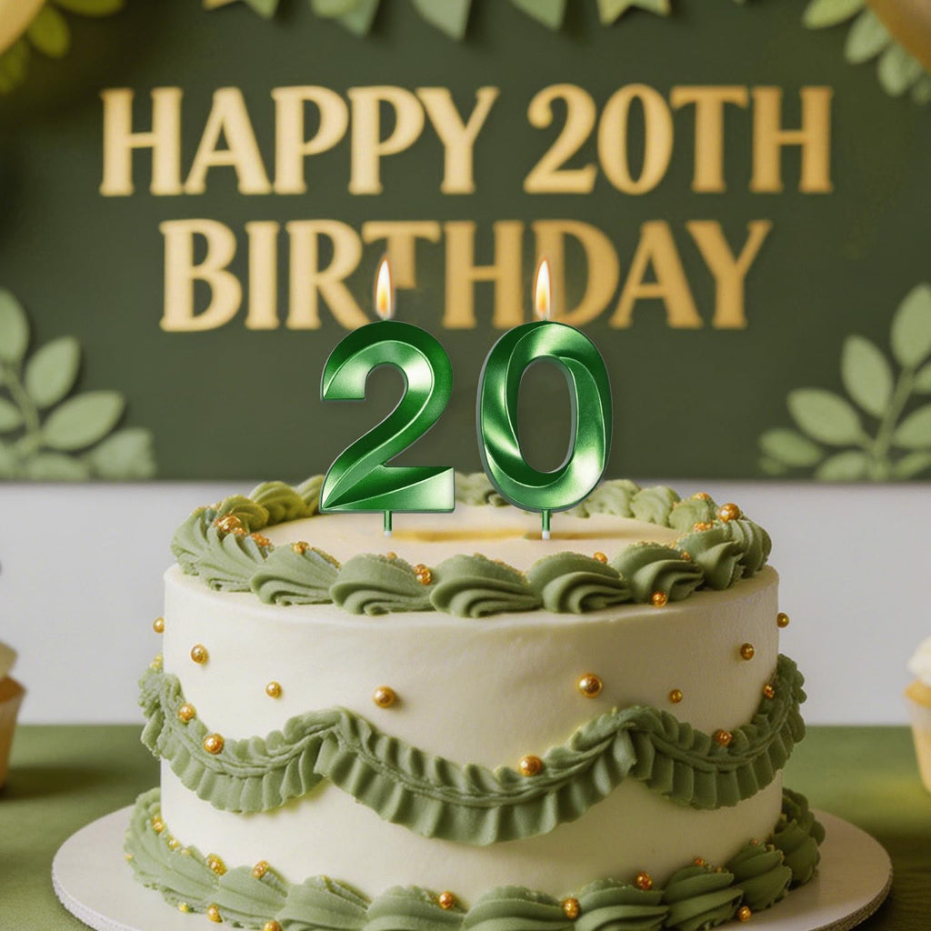 2.76" Big Green 80 Candle 80th Golf Birthday Decorations for Men Women, 80th Birthday Candles for Golf Themed MastersParty Decorations, 80 Soccer Candle Cake Topper for 80 Year Old Golf Party Decor