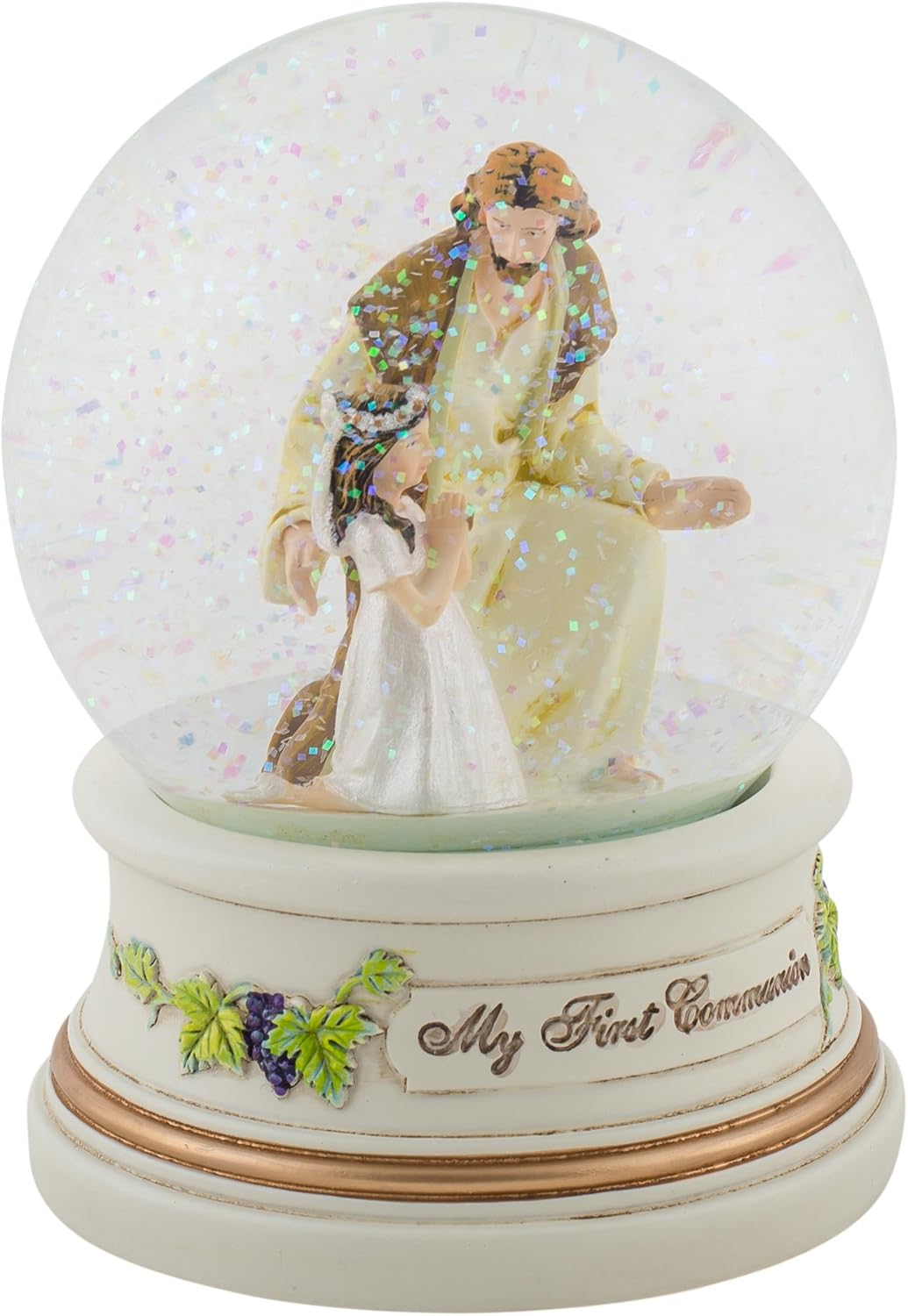 Roman Giftware Inc., Sacraments, First Communion, 5.5" H 100MM Musical Dome Girl,Religious, Inspirational, Durable (5x4x5)