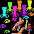 Glow Sticks Party Pack 8"-50, Light up Bracelets & Necklaces Accessories for Kids, 250th Anniversary 4th of July Neon Glow in the Dark Party Favor Supplies Decoration for Camping Wedding Dance Parade