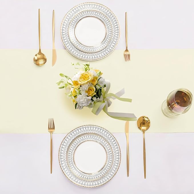 SHEJIZE 2 Pack White Satin Table Runner 12x108 Inches Long, Bright Silky Smooth Satin Table Runner Table Decor for Wedding Banquet Christmas Prom Event Birthday Party
