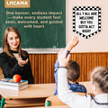 Lacama Checkered Classroom Decor Welcome Sign Banner, | All Y'all Are Welcome But You Gotta Act Right Banner for Boys Girls Room Playroom Bedroom College Dorm Car Room Decor