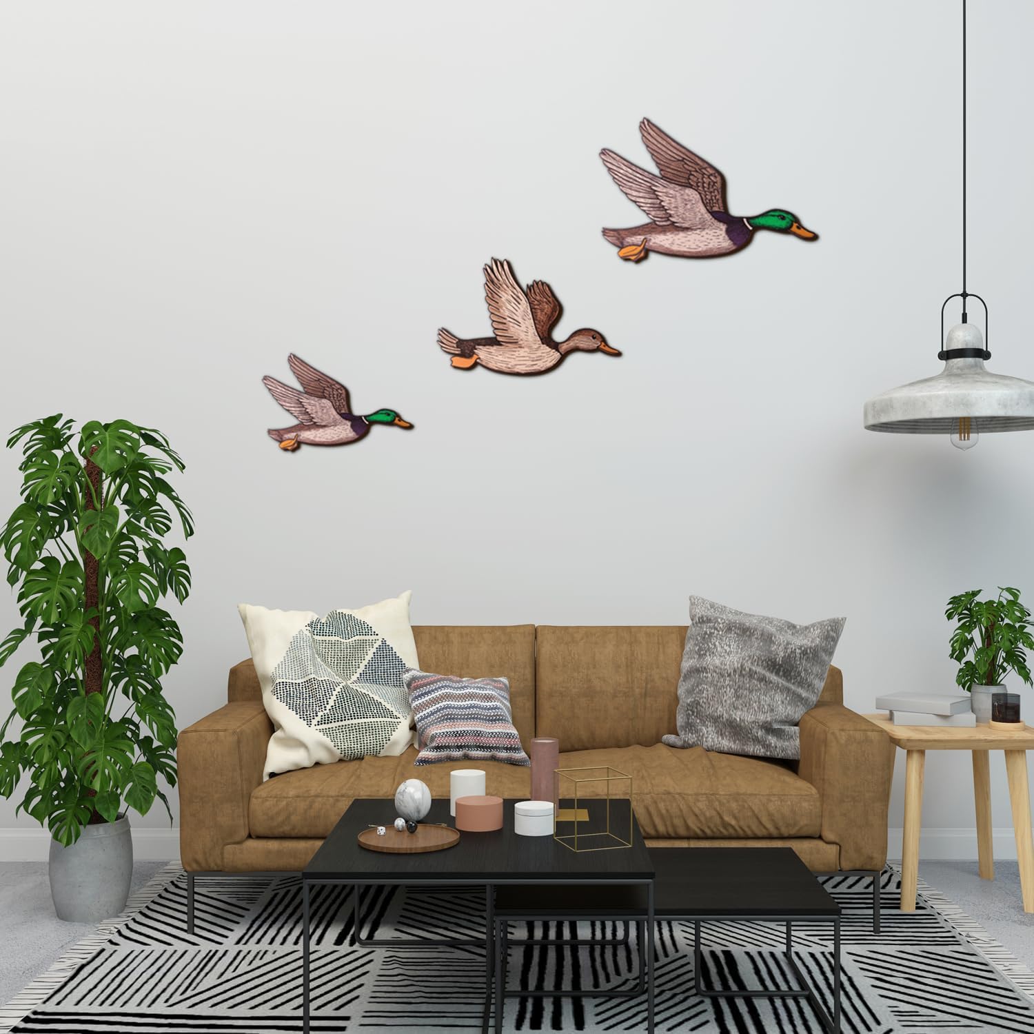Lumncomfor 3PCS Wooden Mallard Duck Hunting Wall Decor Larger Ducks