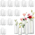 60pcs Cylinder Glass Vase for Centerpieces, 4,6,7.5,8,10 inch Tall Clear Flower Vase Bulk Floating Candle Holder for Wedding Table Home Décor and Party